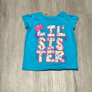 4/$30 Place Lil Sister Kids T-Shirt - Blue 6-9M